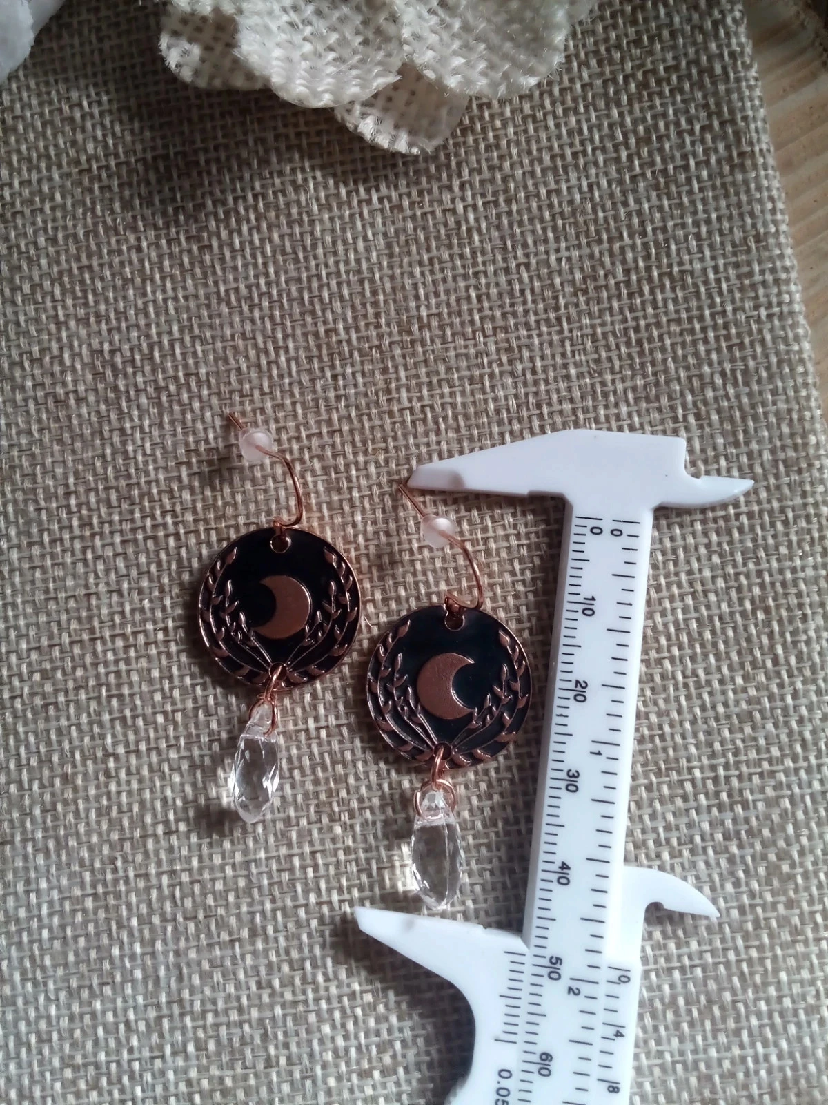 Boucles d'oreilles médaillon quartz de lune – photo 3